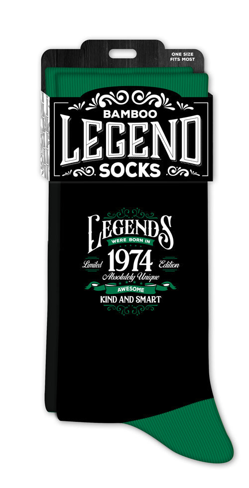 Men’s crew socks with 1974 bold numbers