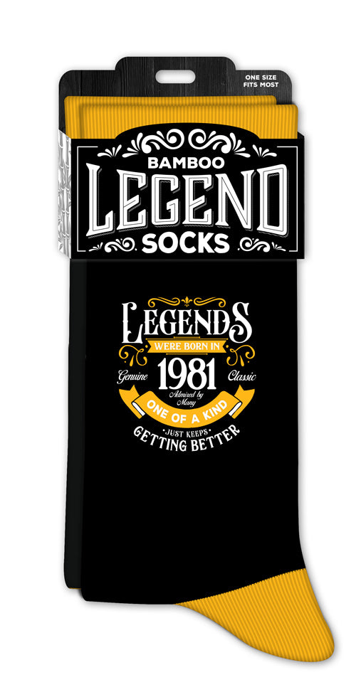 Men’s crew socks with 1981 year design