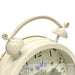 Ronis La Provence Faux Twin Bell Metal Vintage Desk Clock 16x6x20.5cm Off White