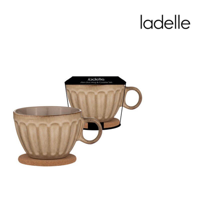 Ronis Ladelle Elan Sable Duo Mug + Coaster Set Hug Mug