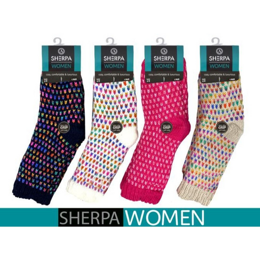 Ladies Knitted Sherpa Socks 1Pair