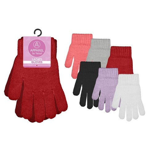 Ladies knitted gloves in assorted colours for classic and warm winter everyday wear.