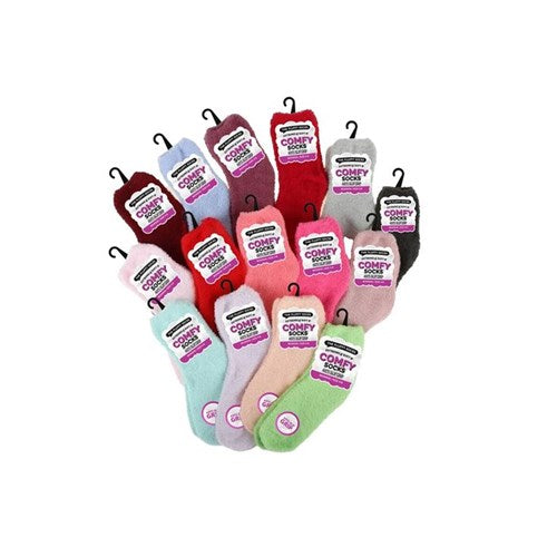 Assorted solid-colour ladies microfiber socks, soft everyday women’s socks for work, casual wear, and lounging