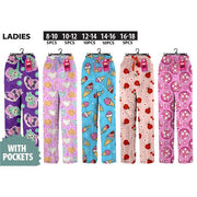 Ladies PJ lounge pants with pockets in 6 assorted designs, offering soft, cosy comfort for sleep and relaxing at home. – thumbnail