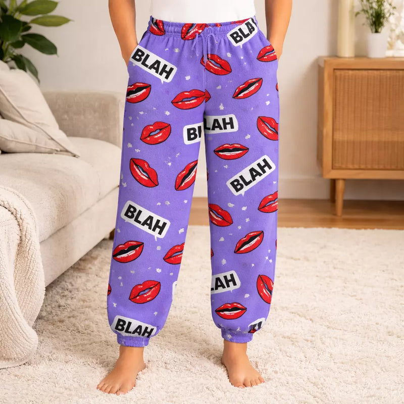 Ladies Snuggy Sherpa pants in assorted Style 1 designs, featuring ultra-soft fleece for warm, cosy comfort during colder days and nights.