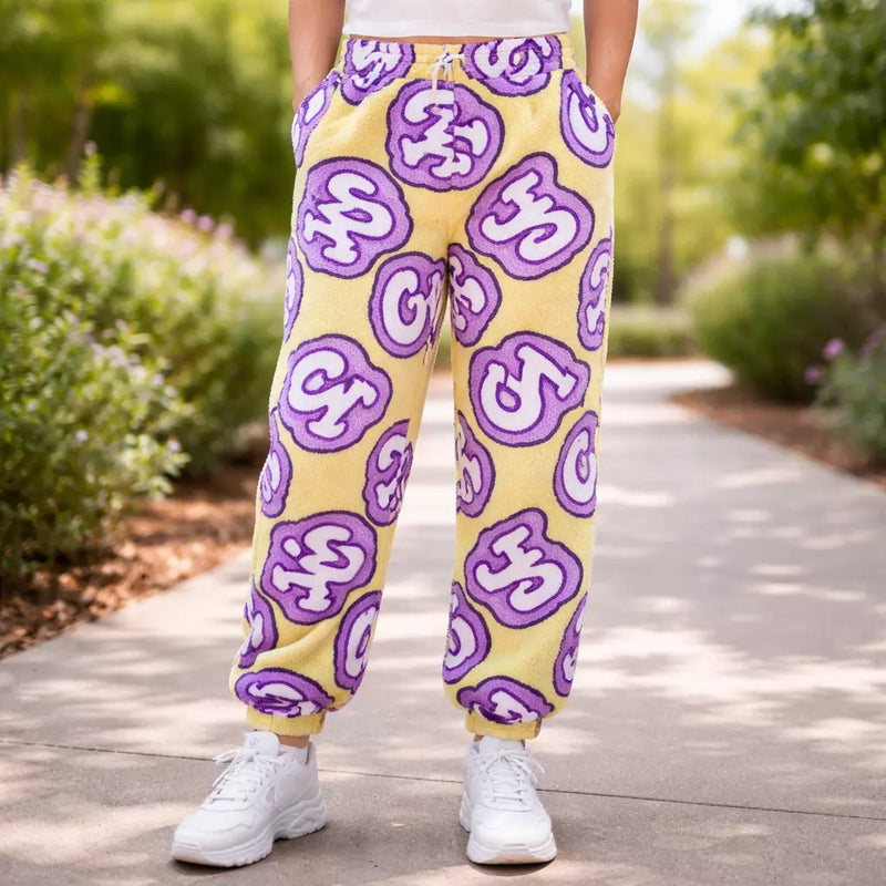 Ladies Snuggy Sherpa pants in assorted Style 2 designs, featuring ultra-soft fleece for warm, cosy comfort during colder days and nights.