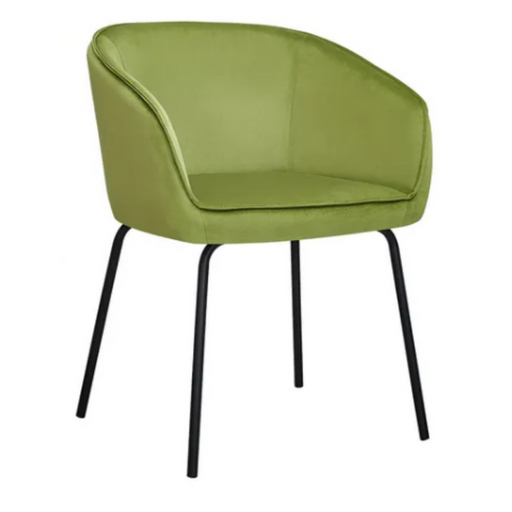Ronis Laken Velvet Dining Chair Chartreuse