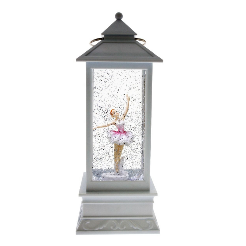 White Ballerina Lantern decoration with tutu design for ballet-themed party or room decor