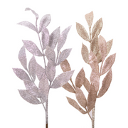 Champagne and silver 64cm laurel leaf stem for Christmas tree and wreath decoration