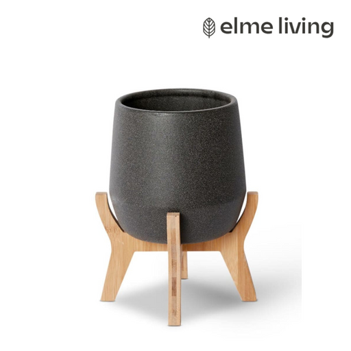 Ronis Lawson Pot with Stand Black 22x22x26cm