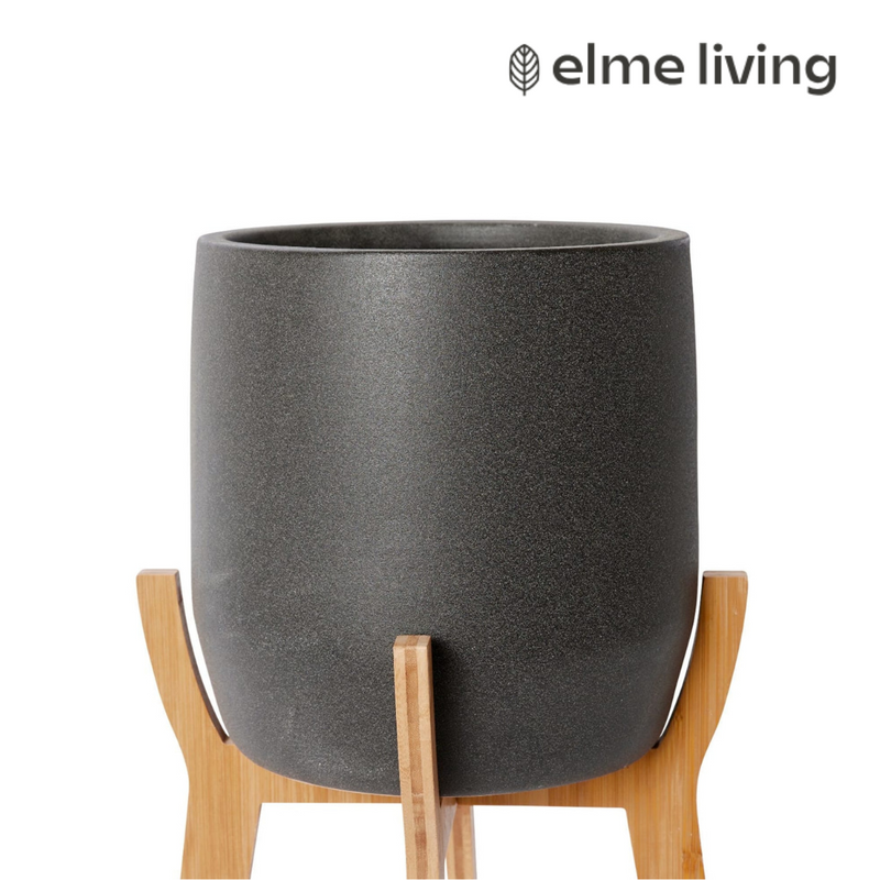 Ronis Lawson Pot with Stand Black 32x32x49cm