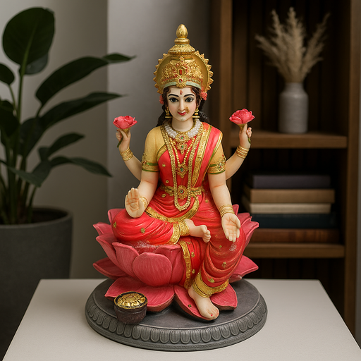 Laxmi Ganesh Idol Statue – 15.5x15.5x23cm Decorative Religious Figurine