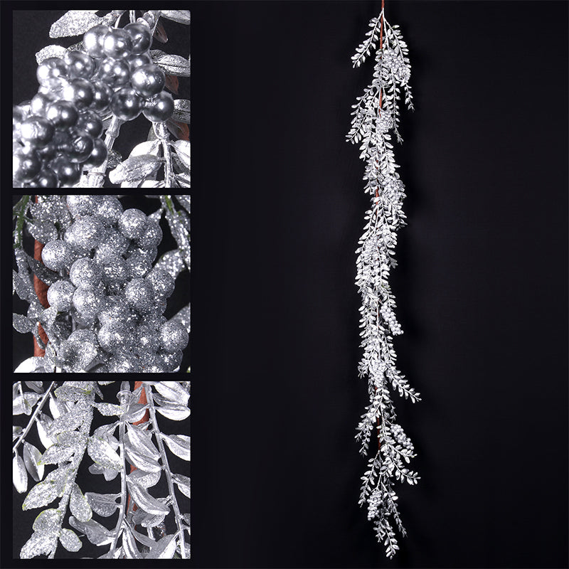 Ronis Leaf Garland 130cm Silver
