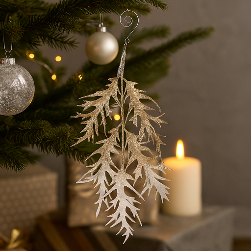 Leaf Tree Ornament 12x26cm for elegant Christmas tree and holiday décor