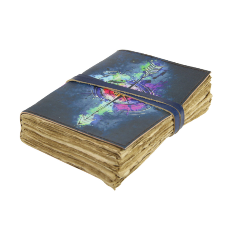 Ronis Leather Printed Leather Journal with Compass Design 18x13cm