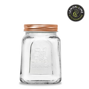 Ronis Lemon and Lim Modena Glass Jar Square Rose Gold Lid 475pk 6pk – thumbnail