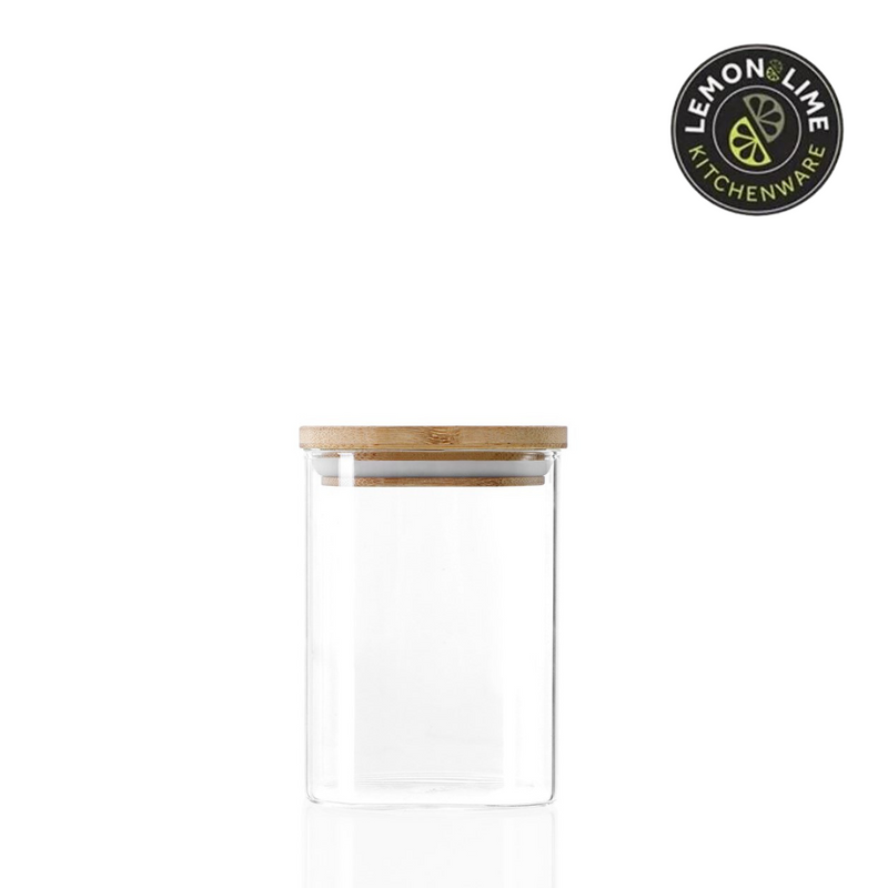 Ronis Lemon and Lime Camden Square Glass Jar Bamboo Lid 550ml