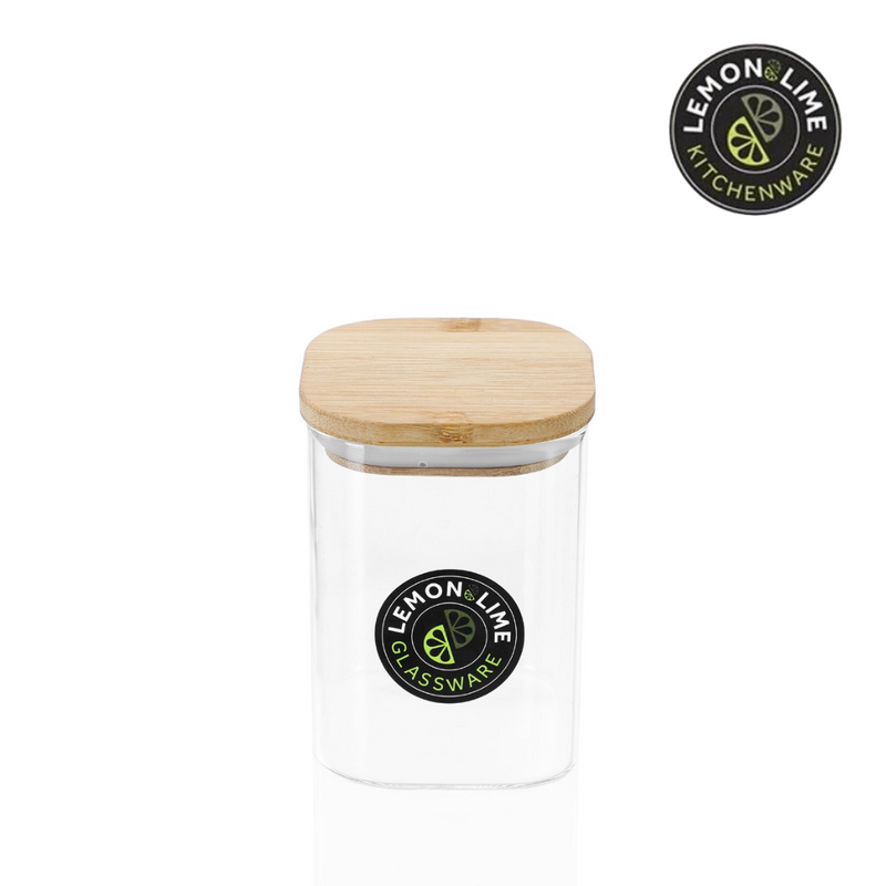 Ronis Lemon and Lime Camden Square Glass Jar Bamboo Lid 550ml