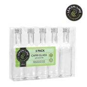 Ronis Lemon and Lime Capri Glass Mini Bottle Long Neck Silver Lid 60ml 5pc
