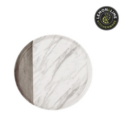 Ronis Lemon and Lime Matte Melamine Round Platter Endwood Marble 35cm – thumbnail