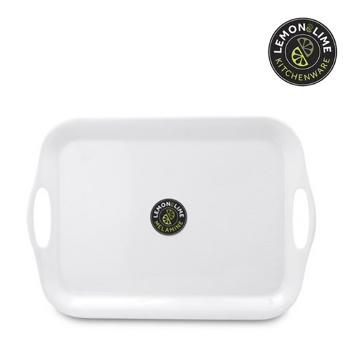 Ronis Lemon and Lime Melamine Tray with Handles 41x28.5cm White