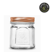 Ronis Lemon and Lime Modena Glass Jar Square Rose Gold Lid 225ml 6pk – thumbnail