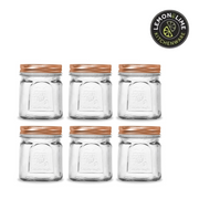 Ronis Lemon and Lime Modena Glass Jar Square Rose Gold Lid 225ml 6pk – thumbnail