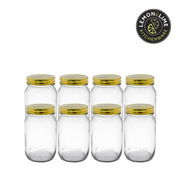 Ronis Lemon and Lime Roma Glass Conserve Jars Gold Lids 8.5x8.5x13cm 550ml 8pk – thumbnail
