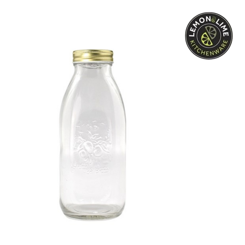 Ronis Lemon and Lime Roma Glass Conserve Sauce Bottle 9.5x9.5x22.5cm 1L