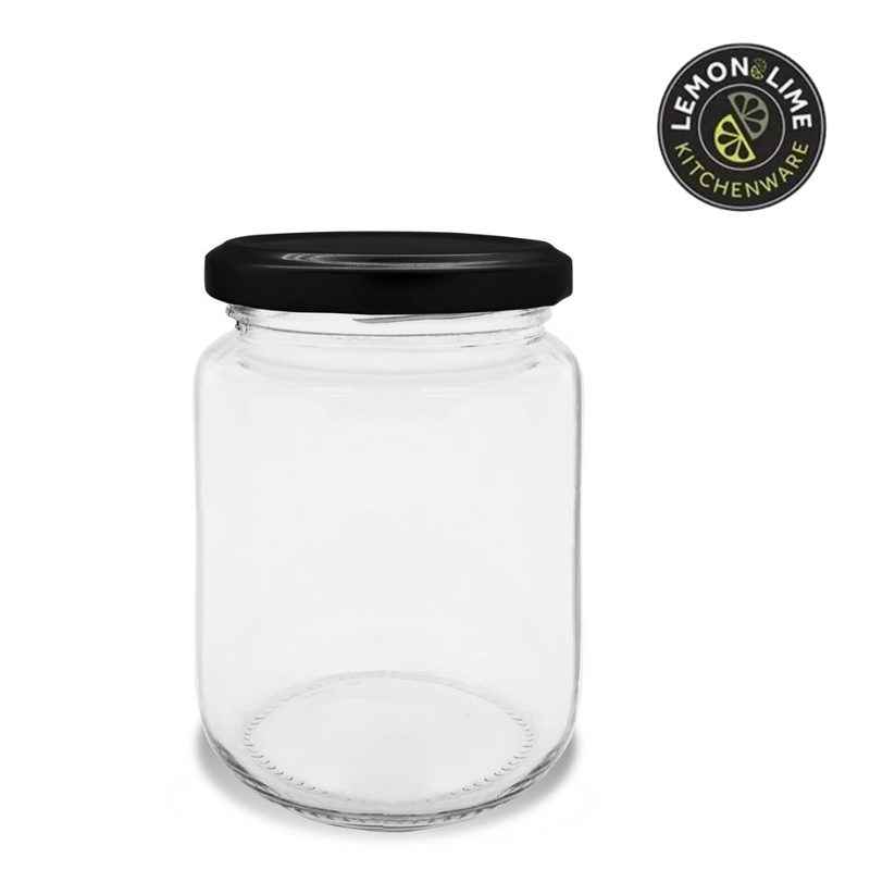 Ronis Lemon and Lime Verona Glass Jar Black Lid 150ml 12pk