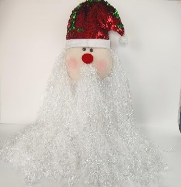 Light Up Santa Face with glowing cheeks 60cm Christmas decoration
