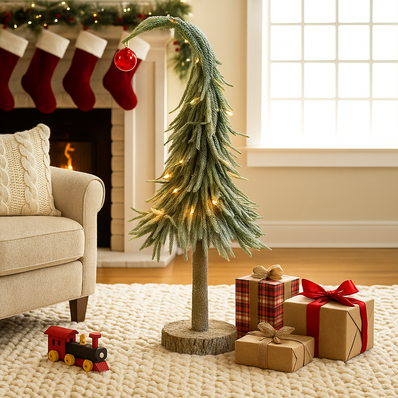 Light Up Spiky Curve Tree 60cm Battery Operated Christmas Decoration