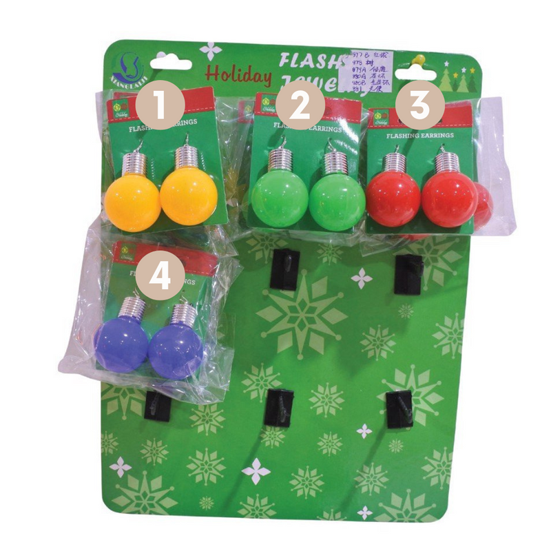 Ronis Lightglobe Flashing Earrings 4 Asstd