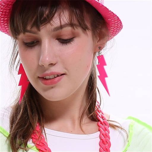 Ronis Lightning Earrings Pink Neon
