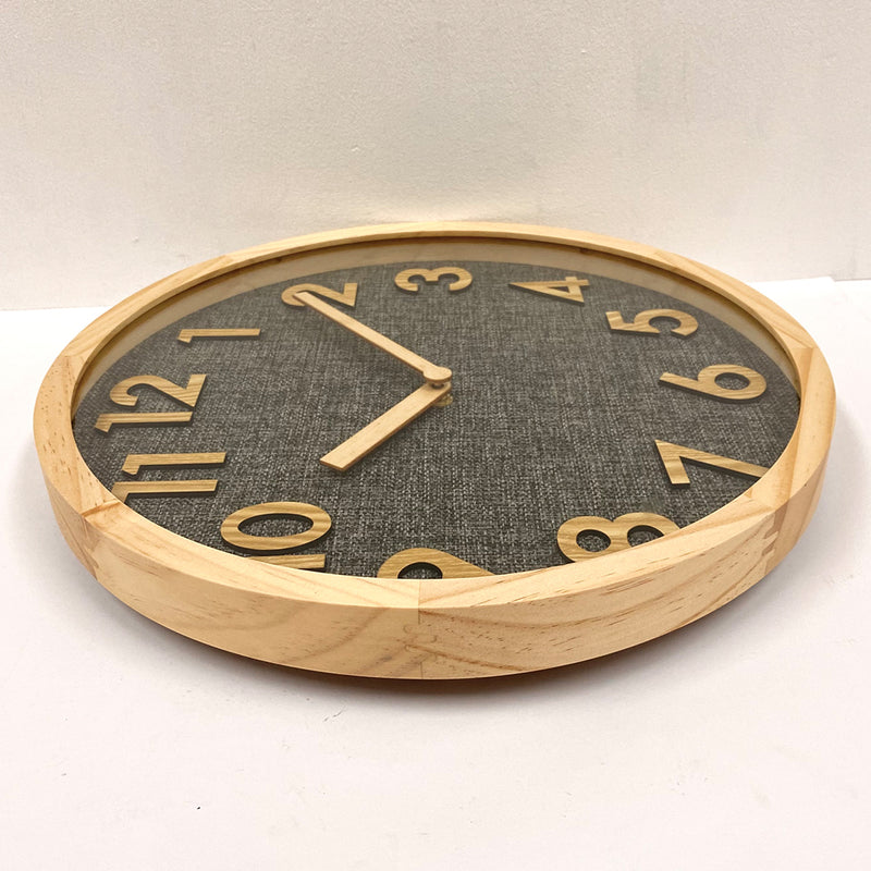 Ronis Linen Dial Wooden Wall Clock 35x35x3cm Natural