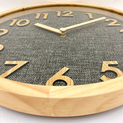 Ronis Linen Dial Wooden Wall Clock 35x35x3cm Natural