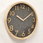 Ronis Linen Dial Wooden Wall Clock 35x35x3cm Natural