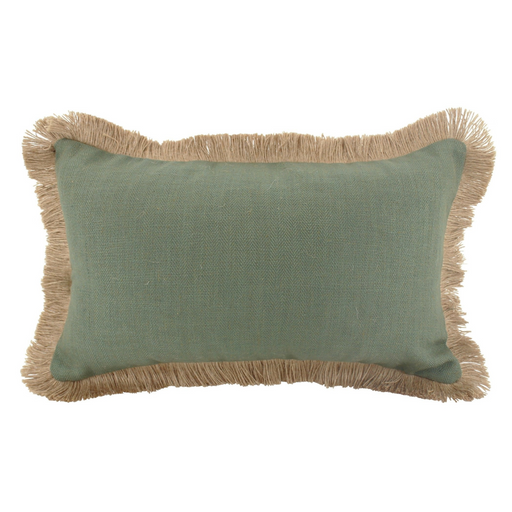 Ronis Linen Fringe Cushion 30x50cm Sage