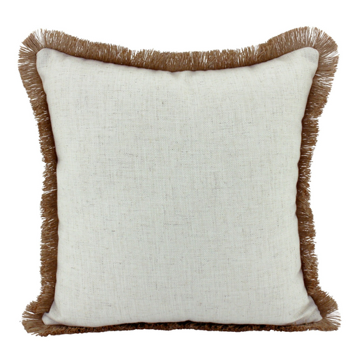 Ronis Linen Fringe Cushion 45x45cm Beige