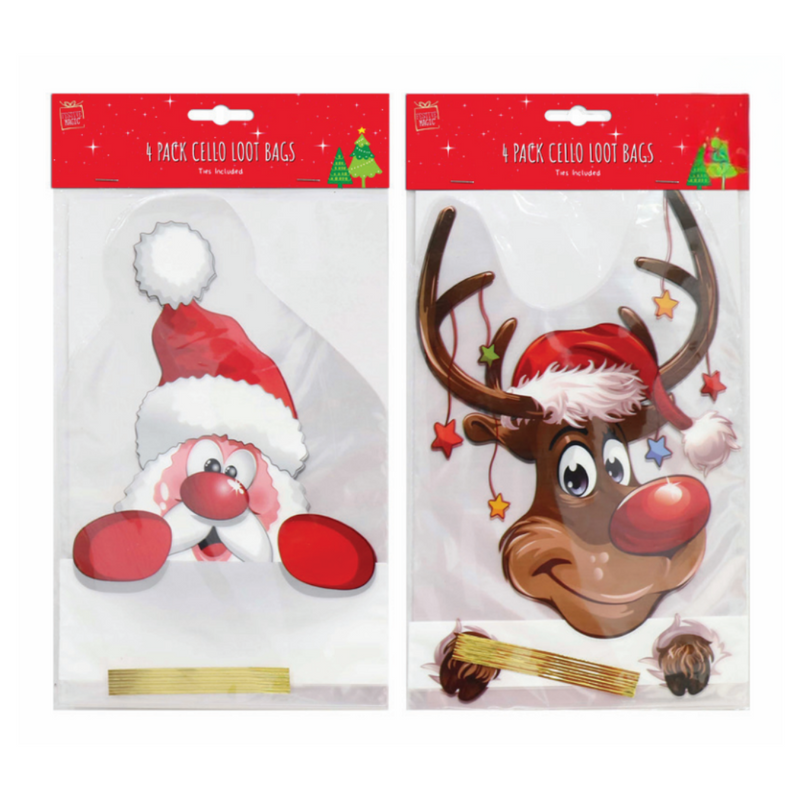 Ronis Loot Bags Characters With Ties 4pk 2 Asstd