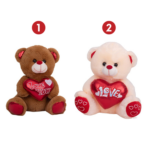 Ronis Love Heart Plush Bear 30cm 2 Asstd