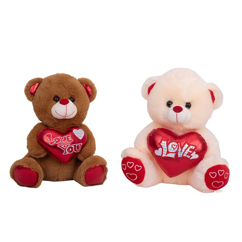 Ronis Love Heart Plush Bear 30cm 2 Asstd