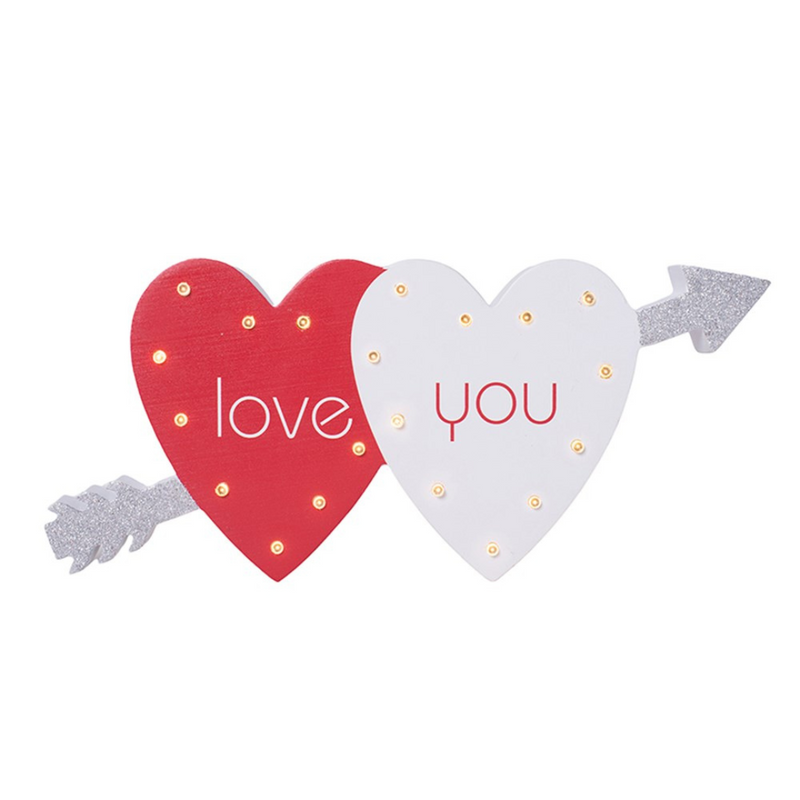 Ronis Love You MDF Sign Light Up 31x13x13cm