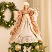 Luxe Pink Fairy Angel Decoration 19x11x39cm with detailed wings and elegant pastel design