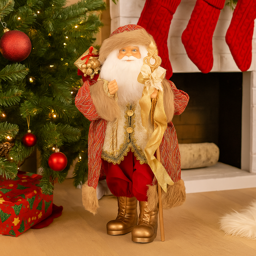 Luxe Santa Claus 64cm Christmas figurine in elegant festive attire