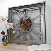 Ronis Luxurious Big Square Rotary Gears Clock 80cm
