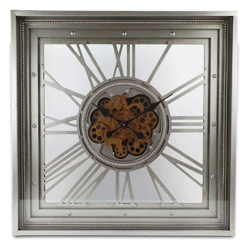 Ronis Luxurious Big Square Rotary Gears Clock 80cm