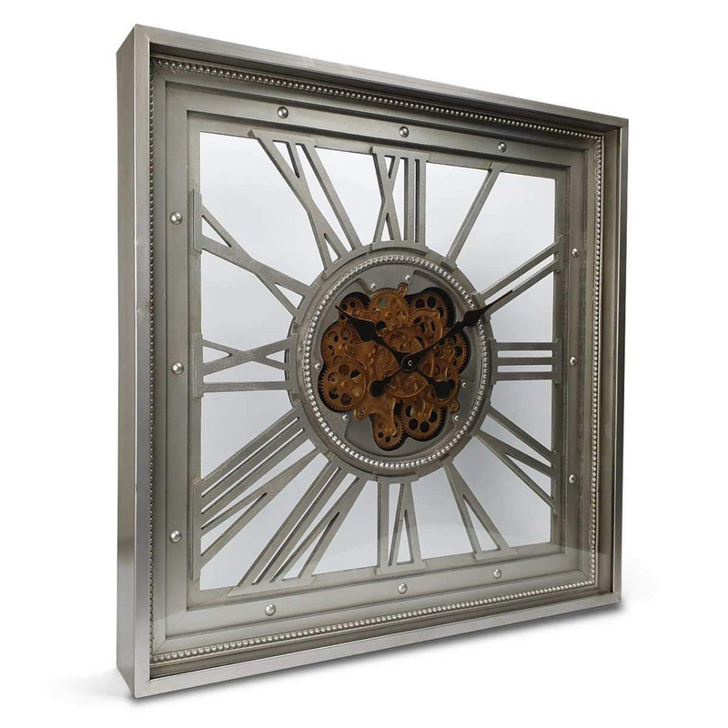Ronis Luxurious Big Square Rotary Gears Clock 80cm