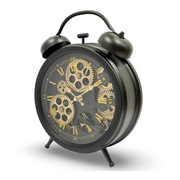 Ronis Luxurious Rotating Gears Clock 34cm Black