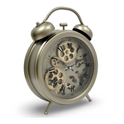 Ronis Luxurious Rotating Gears Clock 34cm Silver